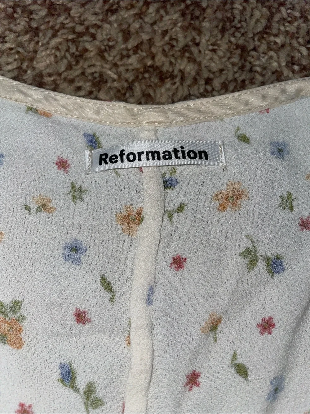 Reformation floral puff sleeve blouse